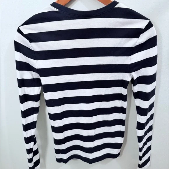 NWT Ralph Lauren Navy & White Striped Long Sleeve Shirt Size M - Picture 6 of 6